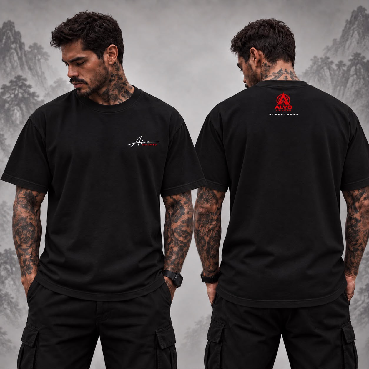 Pessoa vestindo camiseta ALVO preta